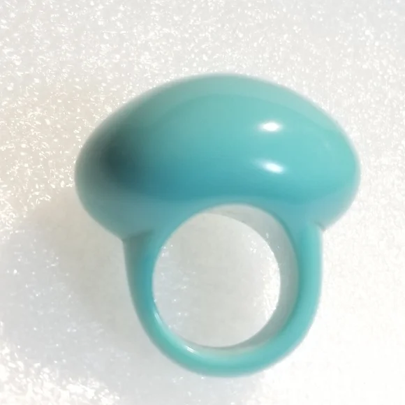 Seafoam Green Resin Mushroom Ring Size 8.5 - Picture 5 of 11